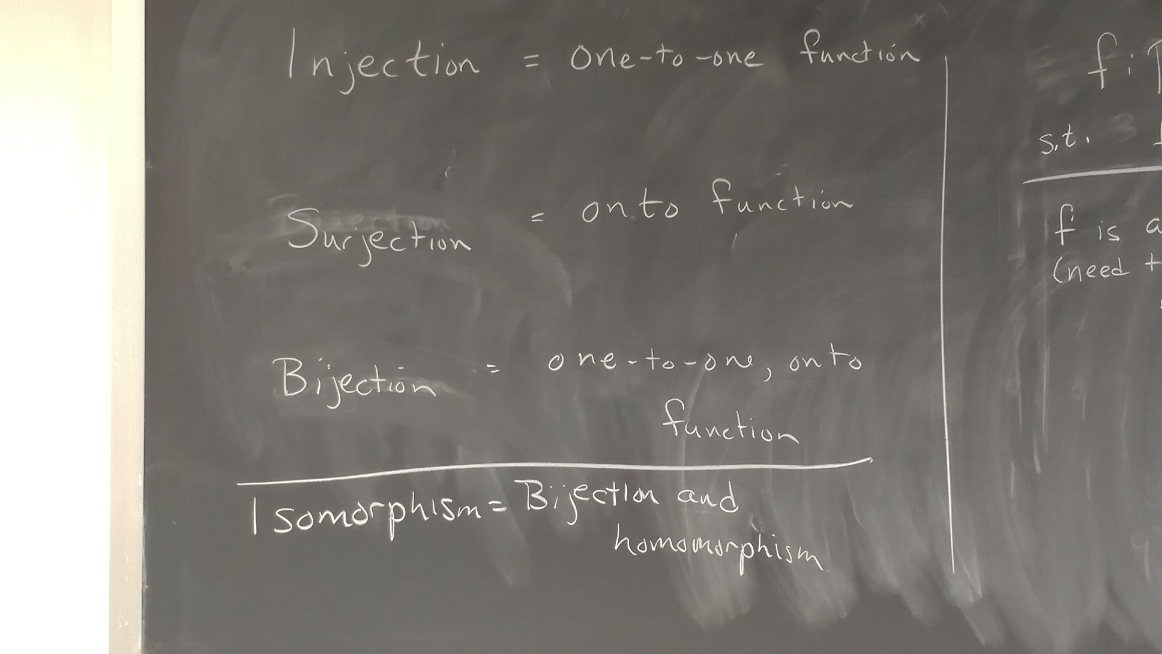 definitions of surjection, injection, bijection and group homomorphism