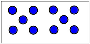 alternate dot pattern for 10 (two 5's) 