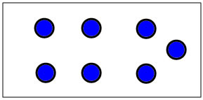 dot pattern for 7 (4 and 3)